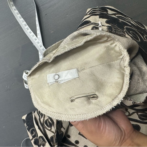 Vintage Andrea Jovine linen brown + taupe Egypt hieroglyphics print dress - Picture 9 of 9